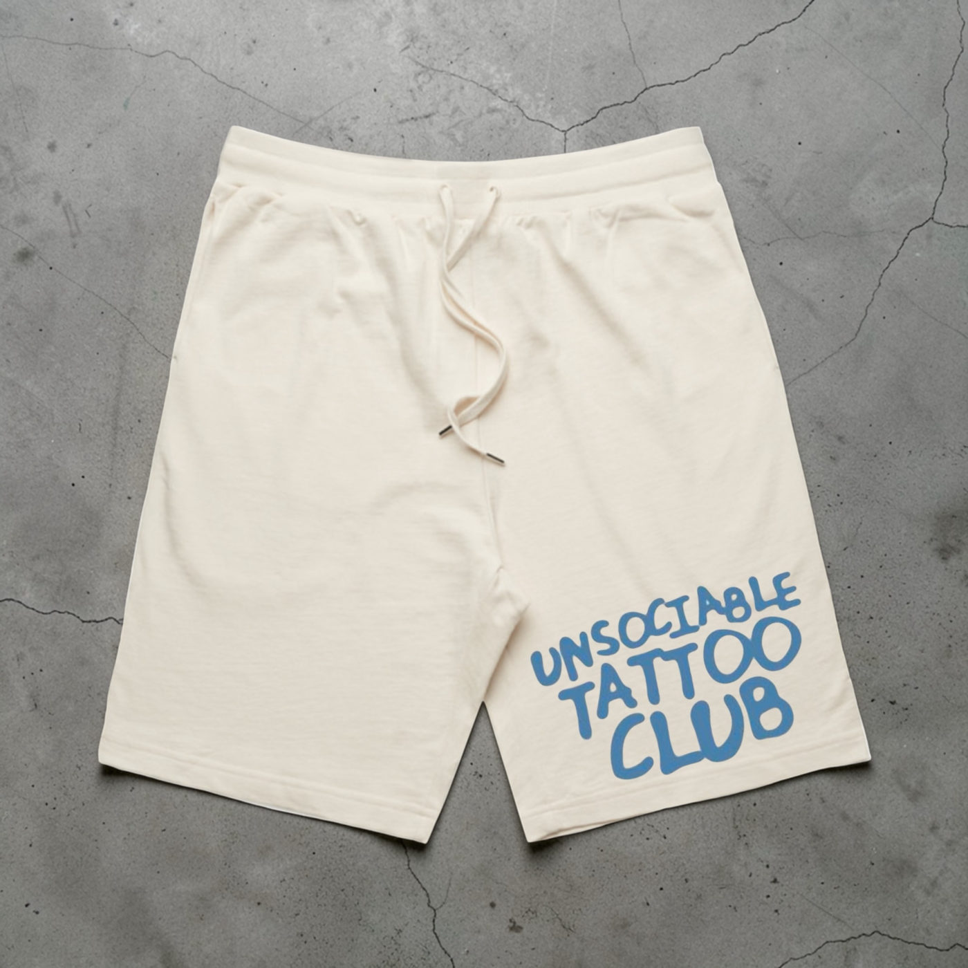 Club Shorts — Cream / Sky Blue