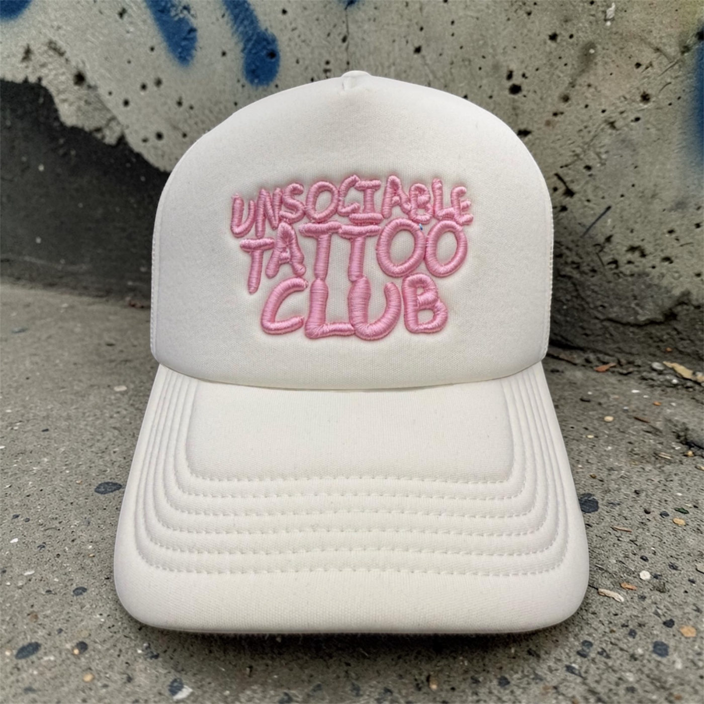 Trucker Cap — White / Pink